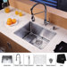 23" x 18" Undermount Kitchen Sink with Faucet and Soap Dispenser