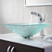 Clear Alexandrite Glass Vessel Sink and Single Hole Faucet with Single Handle