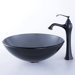 Glass Vessel Sink and Single Hole Faucet with Single Handle