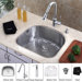 23 inch Undermount Single Bowl Kitchen Sink with Chrome Kitchen Faucet and Soap Dispenser