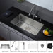 32 inch Undermount Single Bowl Kitchen Sink with Chrome Kitchen Faucet and Soap Dispenser