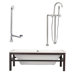 Tella 67" with Floor Mount Faucet, Wood Cradle and Cross Handles