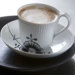 Black Fluted Mega 8.25 oz. Cup and Saucer