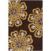 Contemporary Designer Dark Brown/Yellow Rug