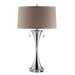 Slender Hourglass Metal and Crystal Table Lamp
