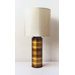 Striped Cylinder Table Lamp in Bronze with Pebble Shade
