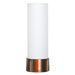 Chuck Table Lamp with White Linen Shade in Autumn Shadow