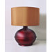 Orb Table Lamp with Gold Shade in Raku Red