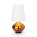Palermo Table Lamp with White Linen Shade in Rust Fade