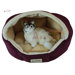 Cat Bed in Burgundy and Beige