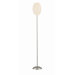 Satin Steel Floor Lamp with White Pleated Shade