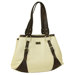 Virtue Shoulder Tote in Cream with Chocolate