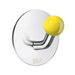 Beslagsboden Single Hook with Yellow Knob in Polished Stainless Steel