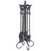 4 Piece Heavy Crook Handle Venetian Bronze Fire Tool Set