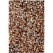 Leather Work Brown Multi Checked Rug