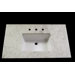 22" x 43" Marble Vanity Top with 8" Centers and Rectangular Bowl in White Carrera