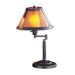 Swing Arm Table Lamp with Mica Shade in Rustic Brown