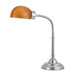 Cartagena Metal Desk Lamp with Amber Shade in Chrome