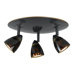 Serpentine Three Light Track Light with Brown Spot Glass in Rust