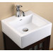 18inches Ceramic lav sink top - square vessel w/overflow (single faucet hole)