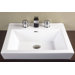 Square Tapered Ceramic Semi Recessed Vessel Sink in White
