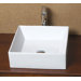 Square Ceramic Vessel Sink without Overflow in White