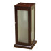 Solis - Wood pedestal cabinet w/drain hole - frost glass sides & door