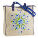 Nylon City Tote in Black with Teal Trim