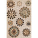 Milan Beige Retro Flora Rug