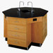 54" Wide Octagon Workstation With Drawer Base