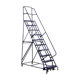 GSW Series Steel Rolling Warehouse Ladder w/ Handrails - steel rolling warehouseladder