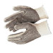 PVC Dot String Knit Gloves - large cotton/polester natural pvc dots/1 side