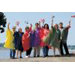 Size Fits All Blue Schooner 0.1 mm PVC Rain Poncho With Welded Seams, Snap Closure And Attached Hood