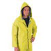 Yellow 0.35 mm Polyester Rain Jacket With Welded Seams, Storm Flap Over Snap Front Closure, Detachable Drawstring Hood, Snap Wrists, Cape Ventilated Back, 2 Patch Pockets With Flap And Underarm Air Vents