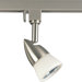 Alpha Trak 120V Line Voltage Adjustable Track Head in Brushed Nickel with White Glass