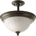 Melon Glass 2 Light Semi Flush Mount