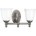 Victorian Two Light Bath Vanity in Aged Pewter