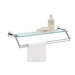 Glass Shelf with Chrome Towel Bar