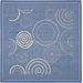 Courtyard Blue/Natural Circle Rug