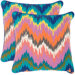 Dripping Stiches Neon Cotton Decorative Pillow (Set of 2)