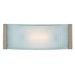 Helium  Wall Sconce with Checkered Frosted Glass in Brushed Steel