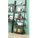 Leaning Bookcase with Java Oak Shelves in Powder Coated Black