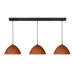 Tessa 3 Light Pendant with Bar Canopy