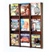 Nine Magazine Oak and Acrylic Wall Display with Optional Floor Stand