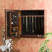 Oakton Espresso Square Wall Mount Jewelry Armoire in Espresso
