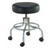Wheeled Round Stool in Black