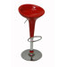 Luna Adjustable Scoop Swivel Bar Stool in Red (Set of 2)