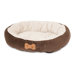 Round Bolster Dog Bed with Bone Applique