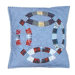 Denim Double Wedding Ring Toss Pillow