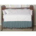 Blue Aqua and Pink Plaid Fabric Crib Dust Ruffle